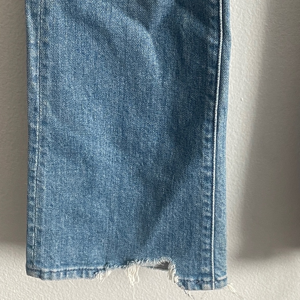 MOTHER The Insider Distressed Light Blue Straight-Leg Jeans Size 25 - Picture 7 of 15